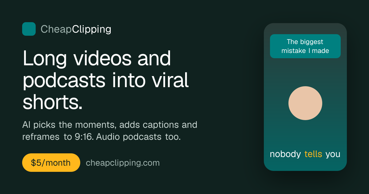 I made a free audiogram maker: paste a podcast link, get a captioned video for TikTok/Reels/Shorts (